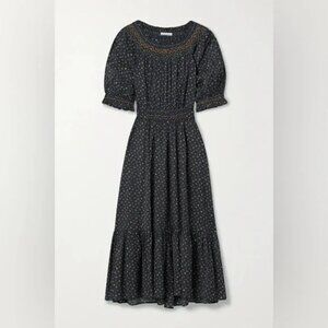 DOEN Isidore Dress Midi Black Park Monceau Floral